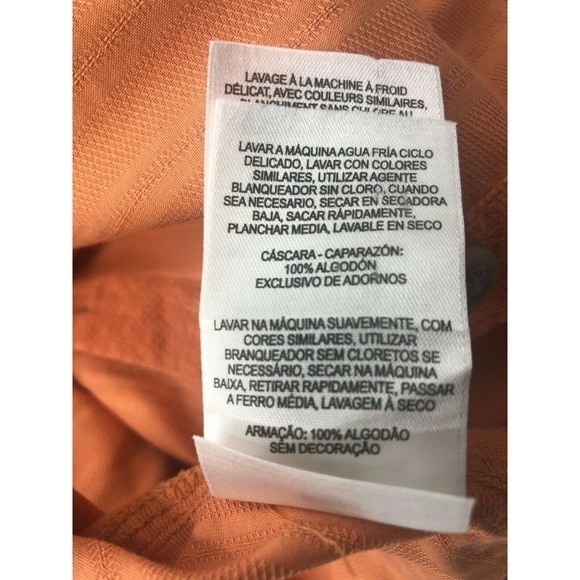 Columbia Large Short Sleeve Orange Button Up‎ Shirt - Picture 11 of 11